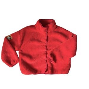 DISNEY Collectible Minnie Mouse Glitter Holiday Fleece Button Up Jacket Large